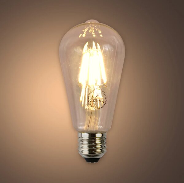 LED stmívatelná žárovka Minalox ST64 E27, 6W, 24V, 3000K