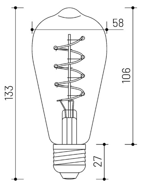 LED stmívatelná žárovka Minalox ST58 E27, 4W, 24V, 3000K