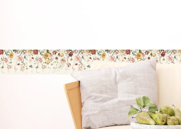 Samolepící bordura na zeď Akvarelové Květy | 5 m x 13.8 cm | DWB8479