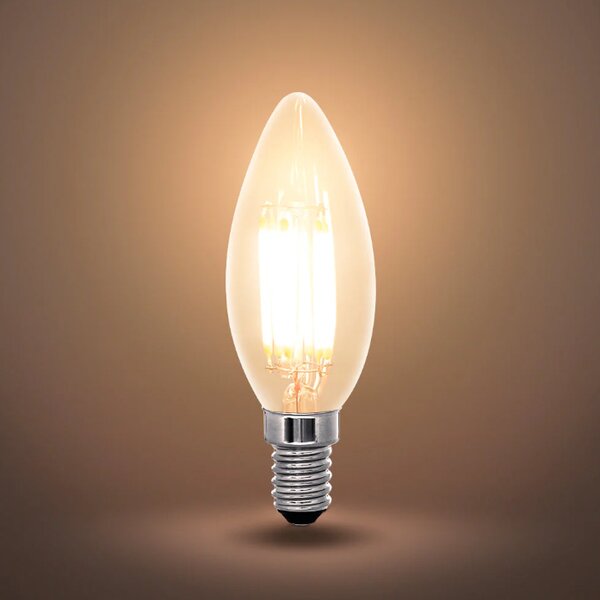 LED stmívatelná žárovka Minalox C35 E14, 3,6W, 24V, 2700K
