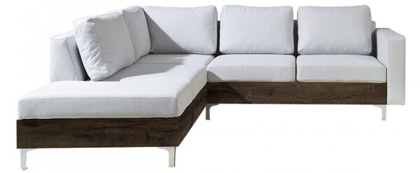 Rohová sedačka Nemezy Wood, Barva: ekokůže Soft 011 (černá), Strana: pravá, Barva nožiček:: dub artisan 5902928960150
