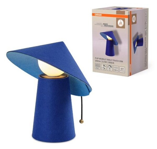 LEDVANCE stolní lampa Decor Flip Mobile 3,5 W 5 V stmívatelná modrá
