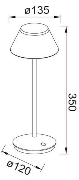 Mantra 7989 K5, venkovní stolní nabíjecí lampa LED 2W 3000K, černá, výška 35cm, IP54