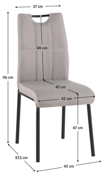 Kondela Jídelní židle Jonka New - světle šedá / černá