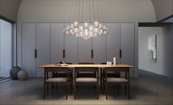 Lodes Designové závěsné LED svítidlo RANDOM CLOUD, 19x ø28cm, š. 140 cm, CRI90 Barva: Kouřová, Teplota světla: 2700K - teplá bílá