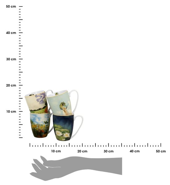 Porcelánový hrnek Monet 350 ml sada 4ks