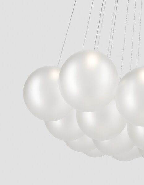 Lodes Designové závěsné LED svítidlo RANDOM CLOUD, 19x ø28cm, š. 140 cm, CRI90 Barva: Kouřová, Teplota světla: 2700K - teplá bílá