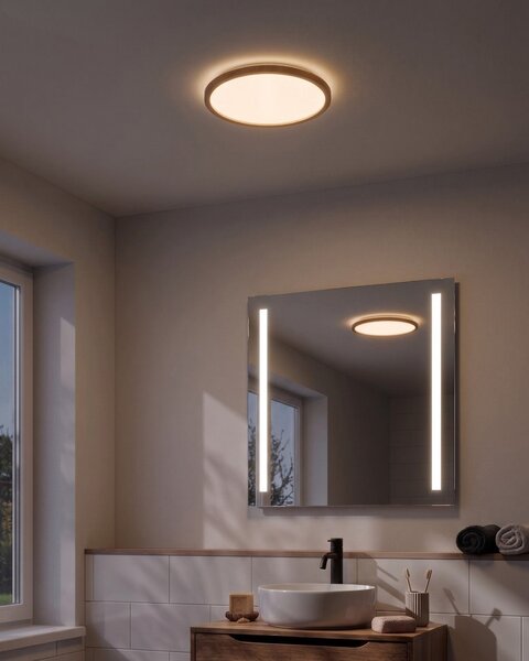 LED stropní světlo VELORA s dálkovým ovládáním se stmívačem Světle hnědá