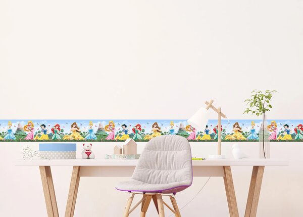 Dětská samolepící bordura na zeď Disney Princezny | 5 m x 13.8 cm | DWBD8072