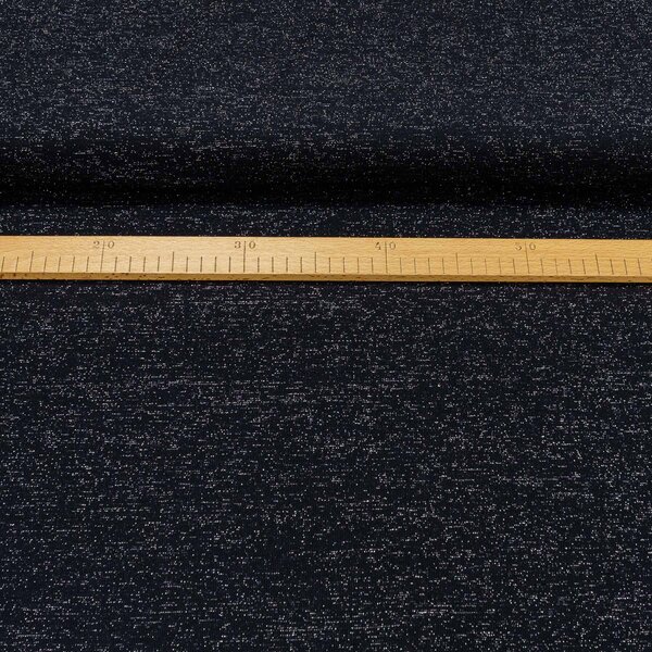 Polyesterový úplet LUREX 1555/02 UNI jednobarevný tmavě modrý s lurexem, š.150cm (látka v metráži)
