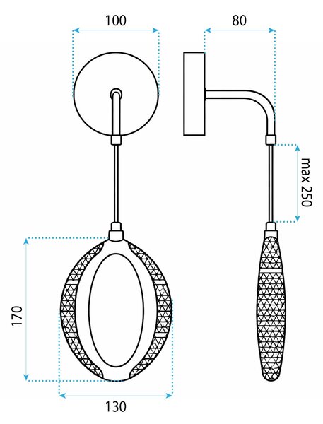 Toolight Nástěnné LED osvětlení G175-W zlaté