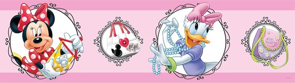 Dětská samolepící bordura na zeď Disney Minnie a Daisy | 5 m x 13.8 cm | DWBD8067