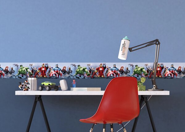 Dětská samolepící bordura na zeď Marvel Avengers, Disney | 5 m x 9.7 cm | DWBD8087