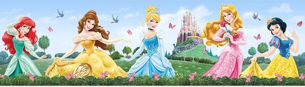 Dětská samolepící bordura na zeď Disney Princezny | 5 m x 9.7 cm | DWBD8082