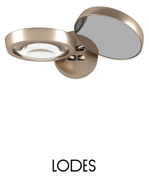 Lodes Nástěnné LED svítidlo NAUTILUS, 2x12W, š. 28,5 cm, CRI90 Barva: Champagne, Teplota světla: 3000K - teplá bílá
