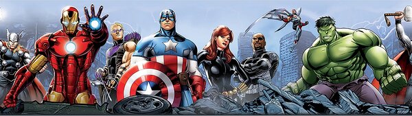 Dětská samolepící bordura na zeď Marvel Avengers, Disney | 5 m x 9.7 cm | DWBD8087
