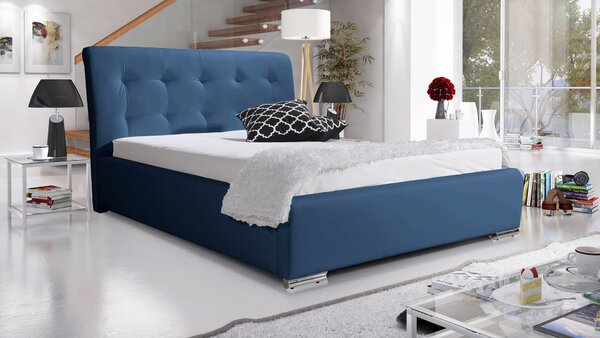 Čalouněná postel Star 90x200 cm Barva látky Eko-kůže: Tmavě modrá (09)