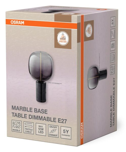 LEDVANCE stolní lampa Decor Marble Base stmívatelná E27 černá