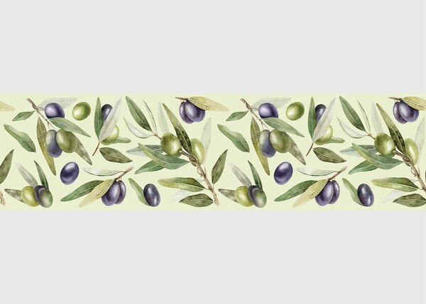 Samolepící bordura na zeď Olivová Ratolest Na Mentolově Zelené | 5 m x 13.8 cm | DWB8517