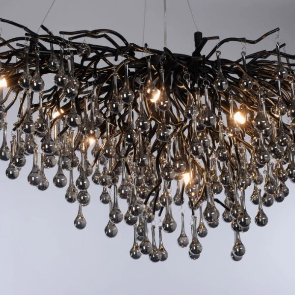 Paul Neuhaus 2192-18 - Lustr na lanku ICICLE 10xG9/40W/230V 50x100 cm černá