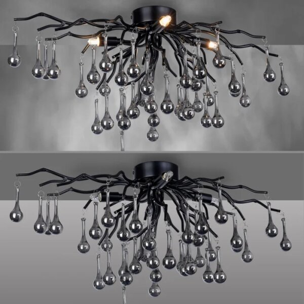 Paul Neuhaus 8090-18 - Přisazený lustr ICICLE 4xG9/40W/230V 30x60 cm černá