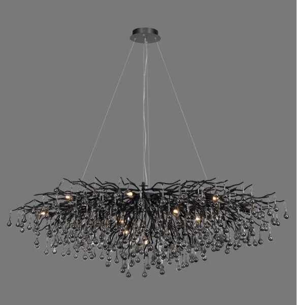 Paul Neuhaus 2031-18 - Lustr na lanku ICICLE 15xG9/40W/230V 75x150 cm černá