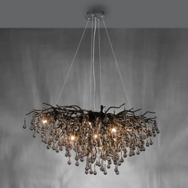 Paul Neuhaus 2192-18 - Lustr na lanku ICICLE 10xG9/40W/230V 50x100 cm černá