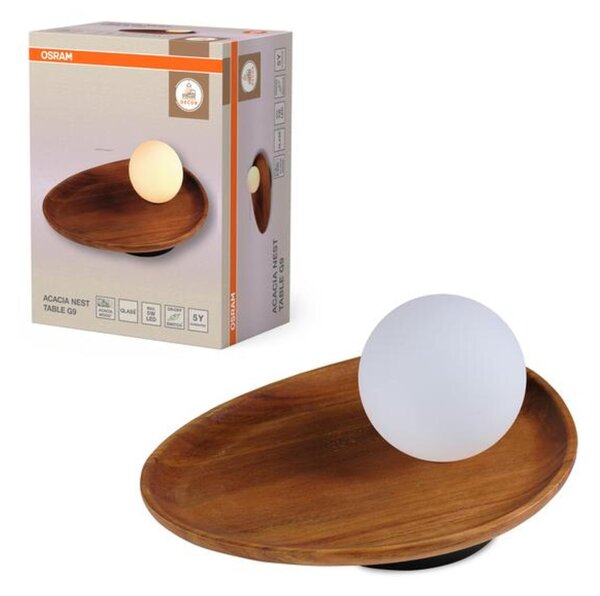 LEDVANCE stolní svítidlo Decor Acacia Nest 1xG9 220-240 V dřevo/sklo