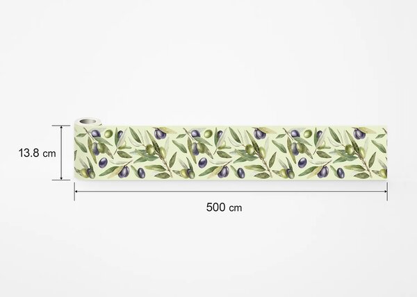 Samolepící bordura na zeď Olivová Ratolest Na Mentolově Zelené | 5 m x 13.8 cm | DWB8517