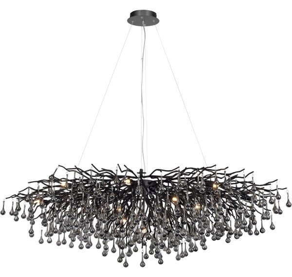 Paul Neuhaus 2031-18 - Lustr na lanku ICICLE 15xG9/40W/230V 75x150 cm černá