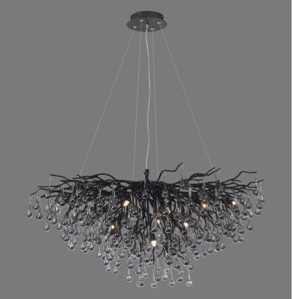 Paul Neuhaus 2192-18 - Lustr na lanku ICICLE 10xG9/40W/230V 50x100 cm černá