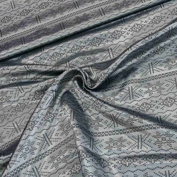 Podšívka viskózová / acetát černo-šedá vzorovaná, š.140cm (látka v metráži)