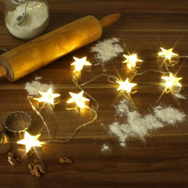 LED světelný řetěz GOLD STARS 140 cm měděný
