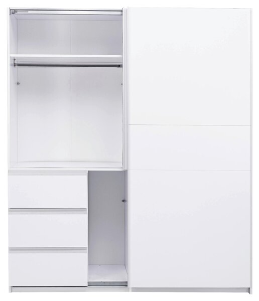 ŠATNÍ SKŘÍŇ S POSUVNÝMI DVEŘM, bílá, 175/210/61,5 cm P & B - Šatní skříně, Online Only