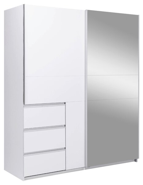 ŠATNÍ SKŘÍŇ S POSUVNÝMI DVEŘM, bílá, 175/210/61,5 cm P & B - Šatní skříně, Online Only
