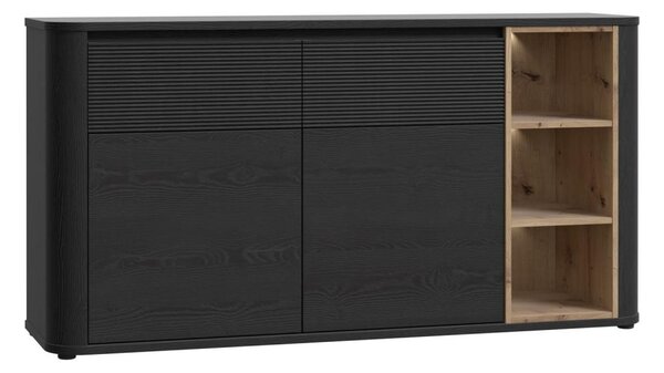 Komoda INAR 160x83x41 cm černá/dub