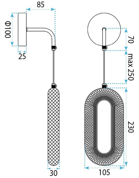 Toolight Nástěnné LED osvětlení G172-W zlaté