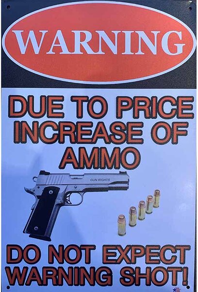 Ceduľa Warning Pistols 30cm x 20cm Plechová tabuľa