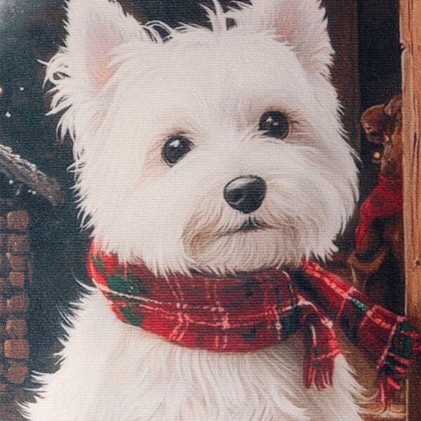 Povlak na polštářek WHITE TERRIER 40 x 40 cm