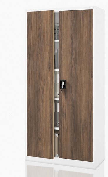 Kancelářská skříň na dokumenty bílá / ořech: Eco Design JAN 900 x 1850 x 400 mm