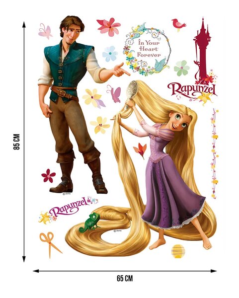 Dětská samolepka na zeď Disney Locika a Flynn | 65 x 85 cm | DDK852
