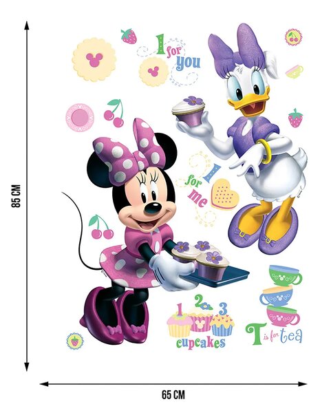 Dětská samolepka na zeď Disney Minnie a Daisy | 65 x 85 cm | DDK856