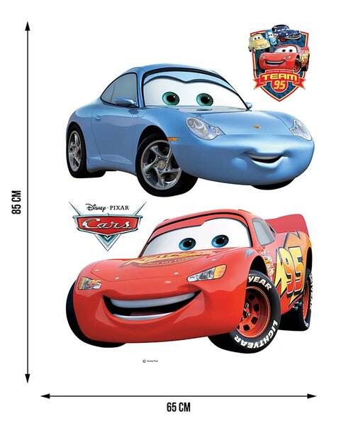 Dětská samolepka na zeď Disney Auta McQueen a Sally | 65 x 85 cm | DDK850