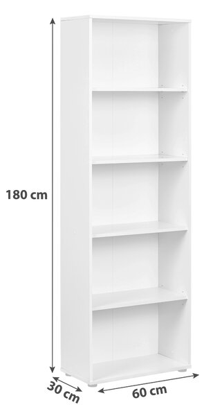 REGÁL, bílá, 60/180/30 cm MID.YOU - Online Only regály & police, Online Only