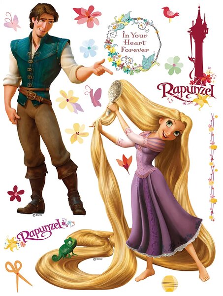 Dětská samolepka na zeď Disney Locika a Flynn | 65 x 85 cm | DDK852