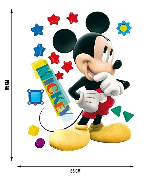 Dětská samolepka na zeď Disney Myšák Mickey Přemýšlí | 65 x 85 cm | DDK858