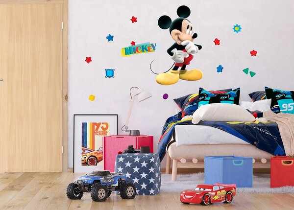 Dětská samolepka na zeď Disney Myšák Mickey Přemýšlí | 65 x 85 cm | DDK858