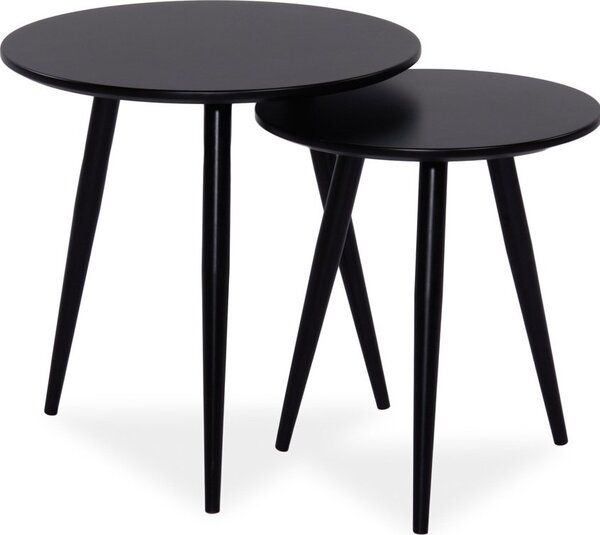 Casarredo Kulatý konferenční stolek CLEO, set 2 kusů, černý