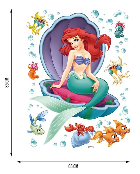 Dětská samolepka na zeď Disney Ariel | 65 x 85 cm | DDK864