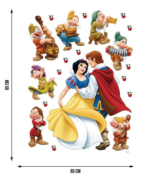 Dětská samolepka na zeď Disney Sněhurka a Princ | 65 x 85 cm | DDK880
